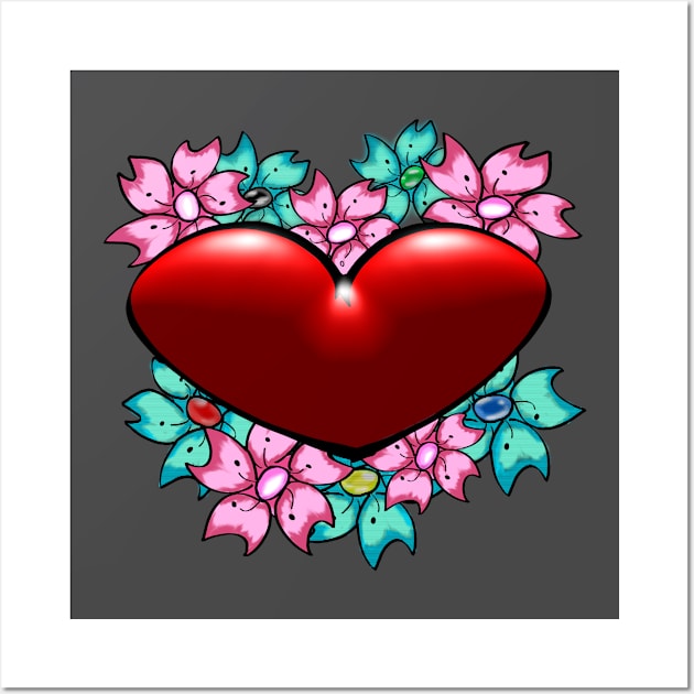 Sakura Heart Garden Wall Art by HCreatives